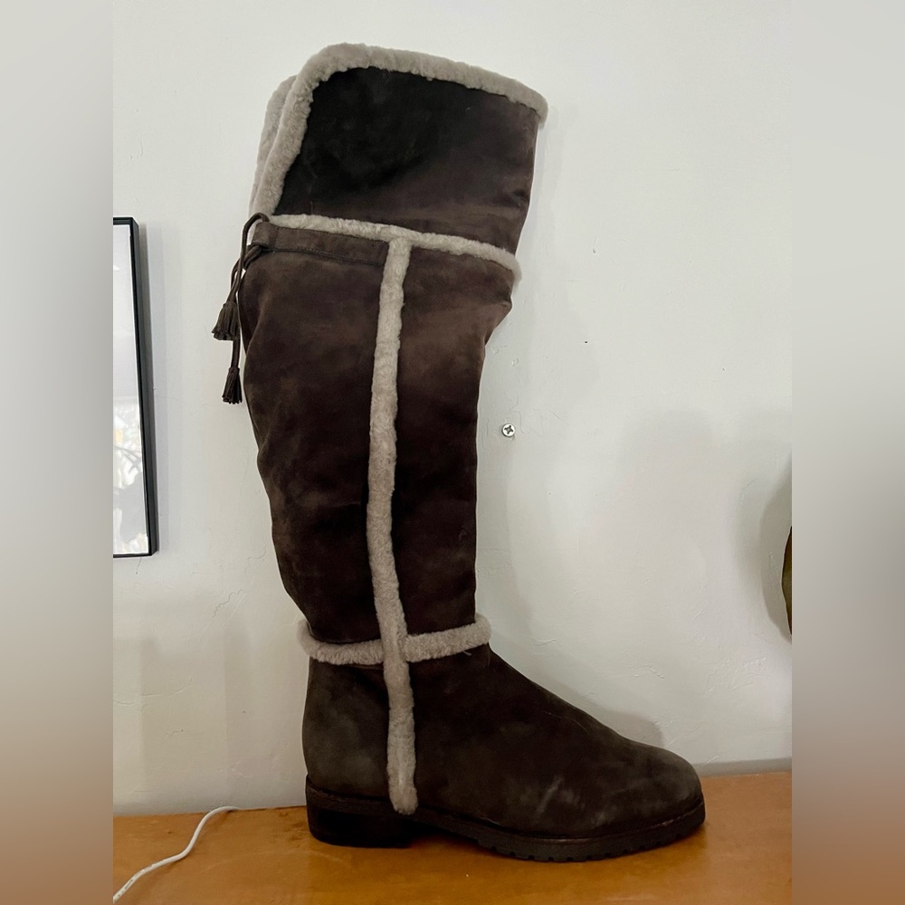 Frye Tamara over the knee shearling boots